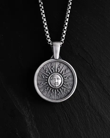 Srebrny wisiorek SUN and MOON 2