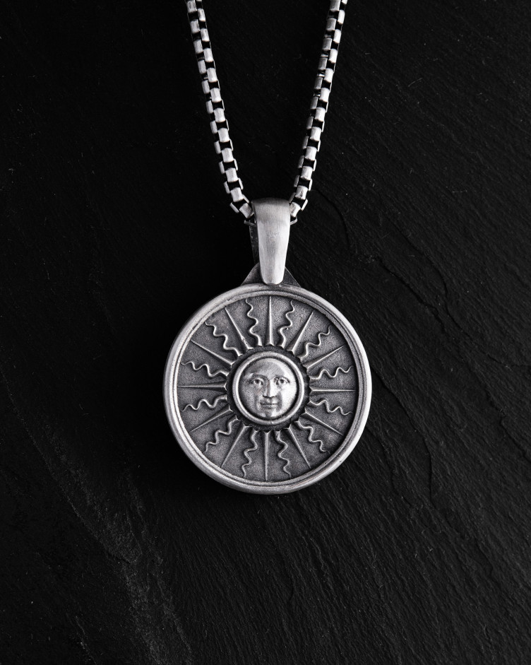 Srebrny wisiorek SUN and MOON 2
