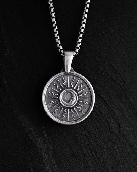 Srebrny wisiorek SUN and MOON 3