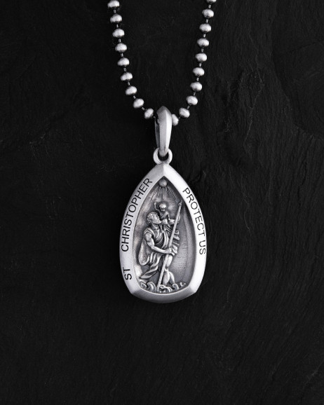 Srebrny wisiorek ST. CHRISTOPHER PROTECT US