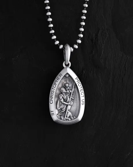Srebrny wisiorek ST. CHRISTOPHER PROTECT US