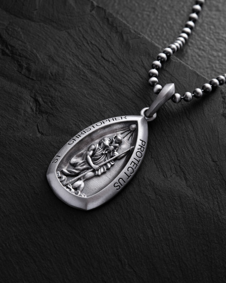Srebrny wisiorek ST. CHRISTOPHER PROTECT US 3
