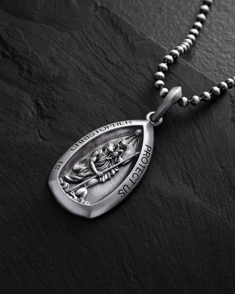 Srebrny wisiorek ST. CHRISTOPHER PROTECT US 5