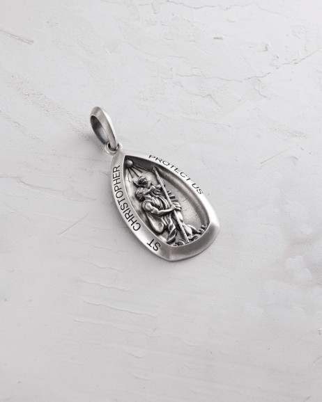 Srebrny wisiorek ST. CHRISTOPHER PROTECT US 4