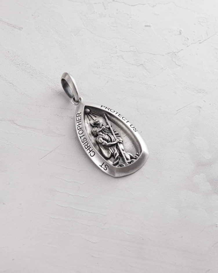 Srebrny wisiorek ST. CHRISTOPHER PROTECT US 4