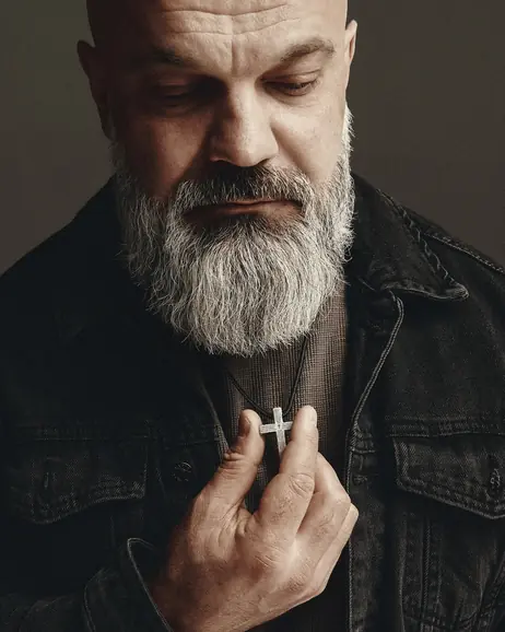 Srebrny krzyżyk na sznurku MODLITWA PAŃSKA – OJCZE NASZ 2