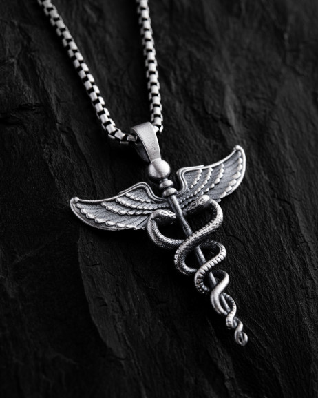 Srebrny wisiorek CADUCEUS 2