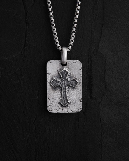 Srebrny wisiorek FLEURY CROSS - 3727