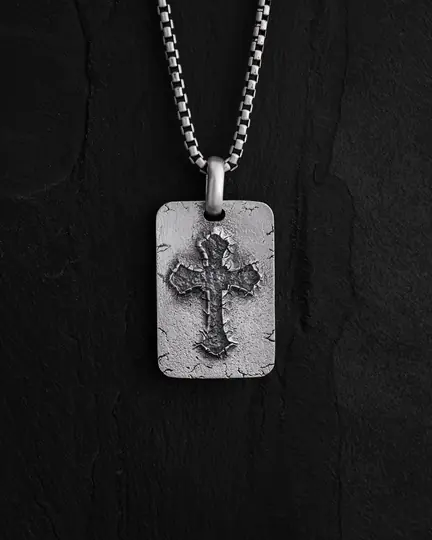 Srebrny wisiorek FLEURY CROSS - 3727