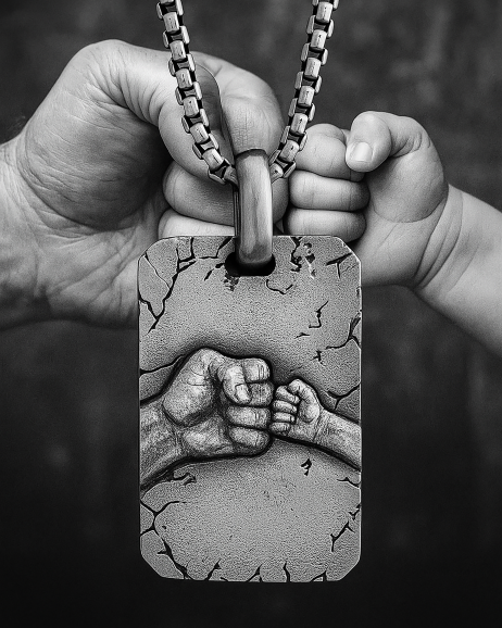 Srebrny wisiorek OJCIEC I SYN 2