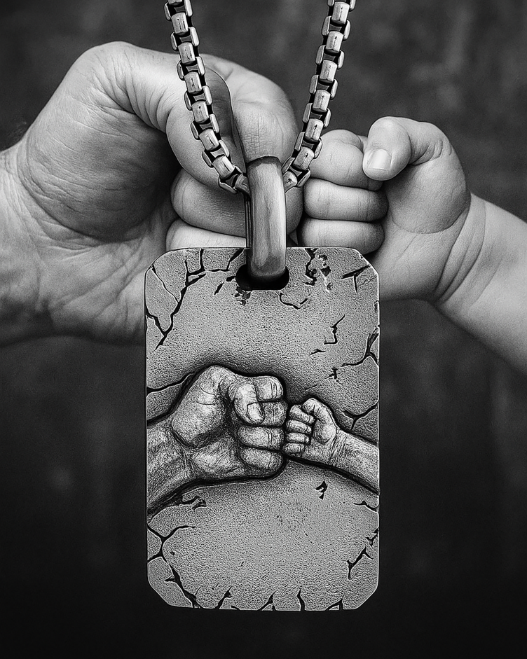 Srebrny wisiorek OJCIEC I SYN 2