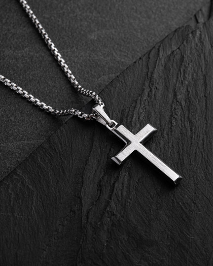 Krzyż REDEEMER z białego złota - 3714