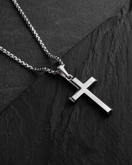 Krzyż REDEEMER z białego złota - 3714