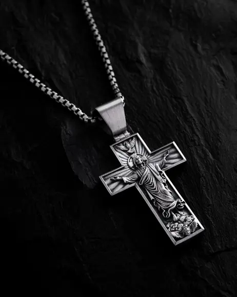 Srebrny krzyż ASCENSION OF JESUS CHRIST 4