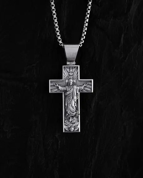 Srebrny krzyż ASCENSION OF JESUS CHRIST