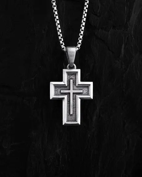 Srebrny krzyż ANCHOR CROSS 2