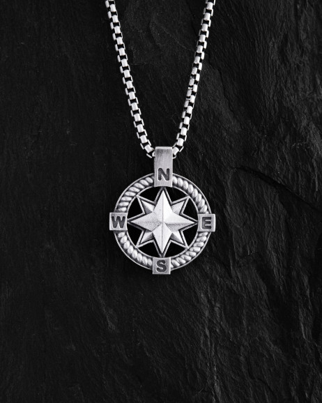 Srebrny wisiorek WIND ROSE 2