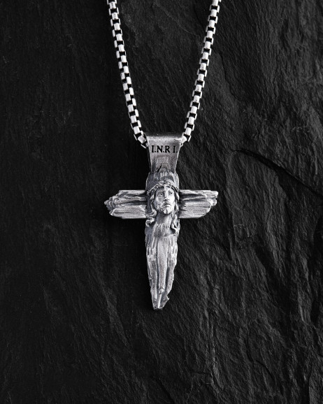 Srebrny krzyż SALVATOR MUNDI