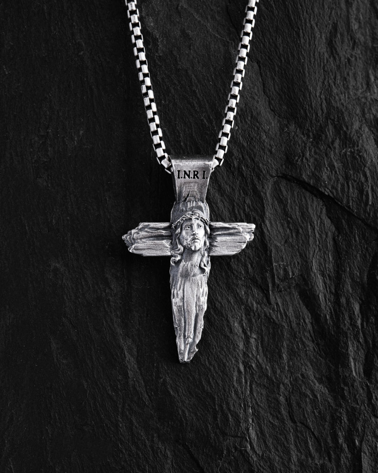 Srebrny krzyż SALVATOR MUNDI