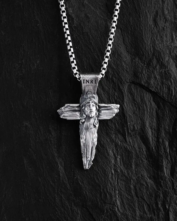 Srebrny krzyż SALVATOR MUNDI