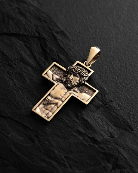 Krzyż REDEMPTION. JESUS CHRIST (żółte złoto) 5