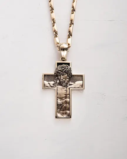 Krzyż REDEMPTION. JESUS CHRIST (żółte złoto) - 3869