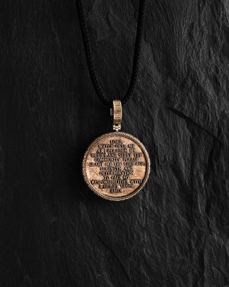 Wisiorek ŚW. ARCHANIOŁ MICHAŁ: MODLITWA (żółte złoto) 4