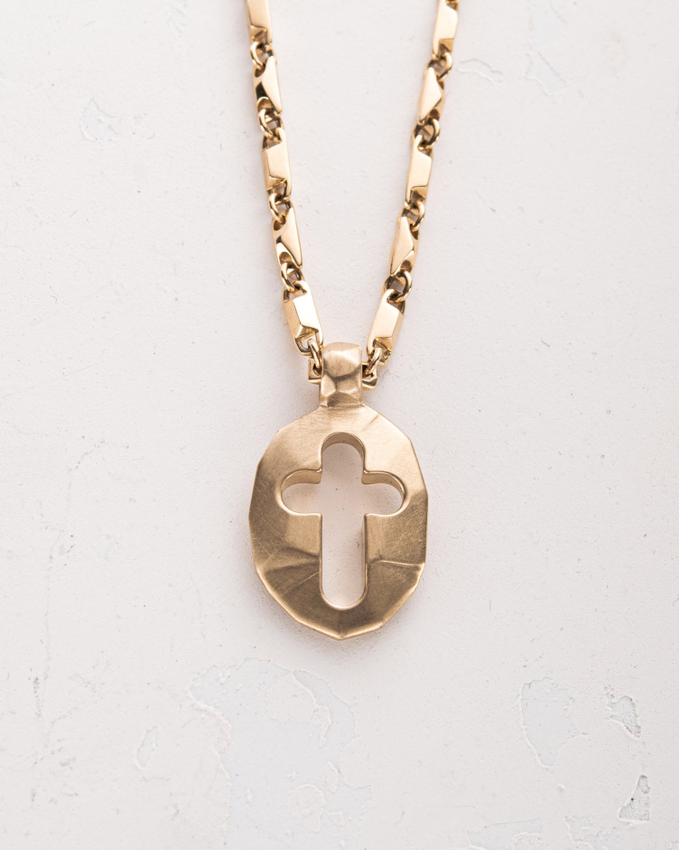 Wisiorek – krzyż TARCZA WIARY (żółte złoto) 5