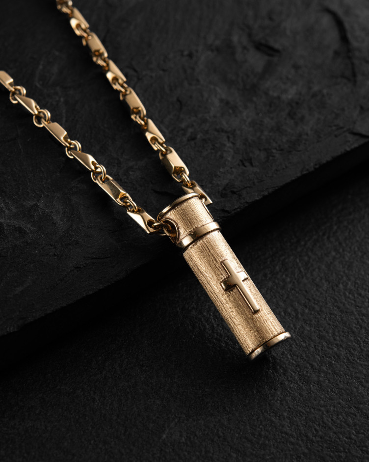 Wisiorek RELIKWIARZ Z KRZYŻEM (żółte złoto) 4