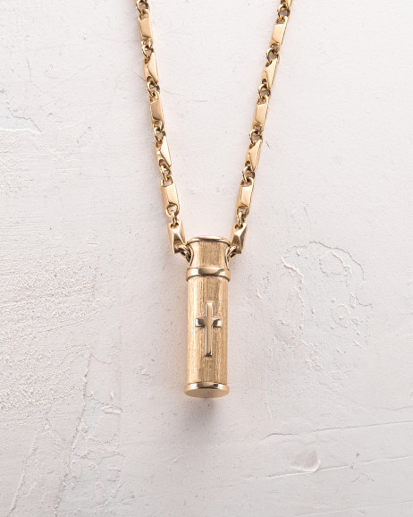 Wisiorek RELIKWIARZ Z KRZYŻEM (żółte złoto) 2