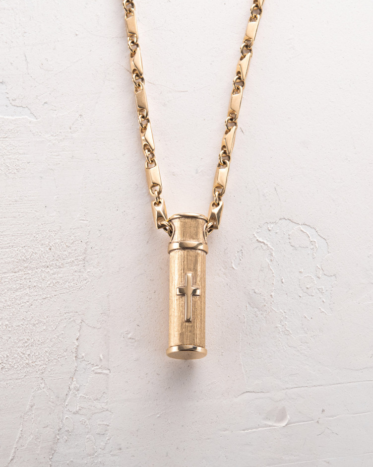 Wisiorek RELIKWIARZ Z KRZYŻEM (żółte złoto) 2