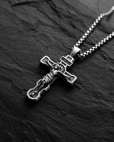 Srebrny krzyż FILIUS UNIGENITUS DEI 3