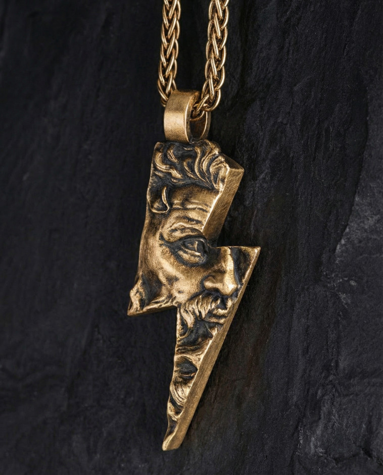 Wisiorek ZEUS. PIORUN (żółte złoto) 2