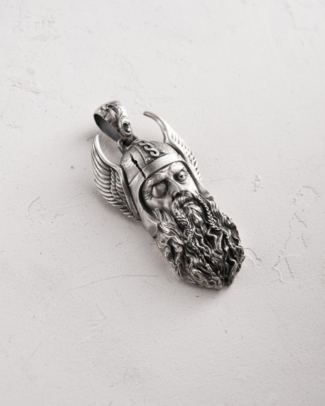 Srebrny wisiorek WIKING WOJOWNIK ODYN 5