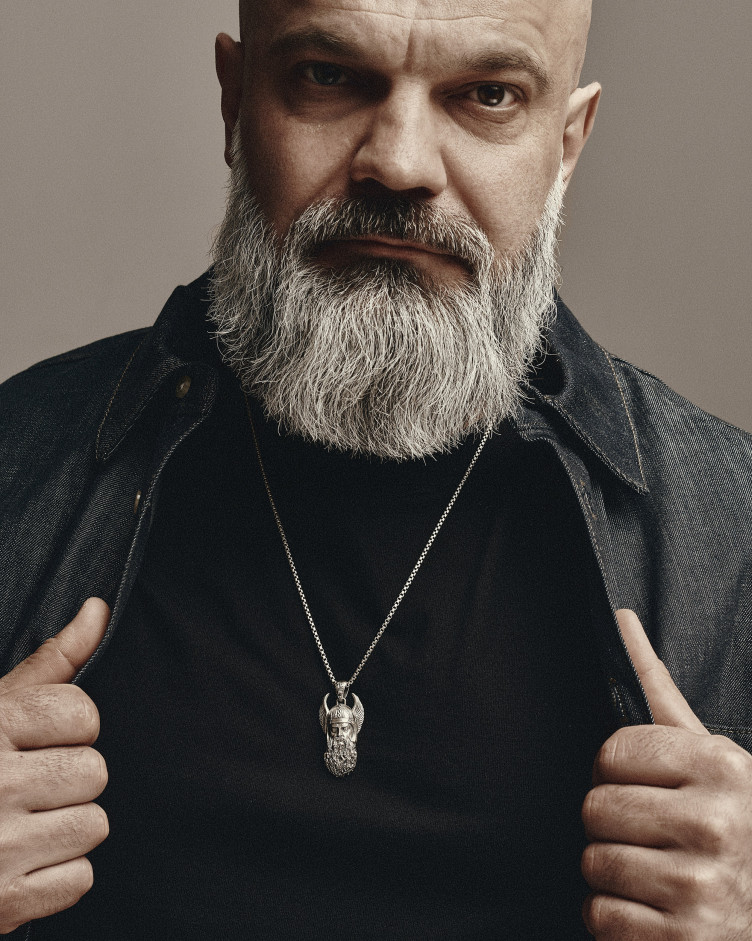 Srebrny wisiorek WIKING WOJOWNIK ODYN 2