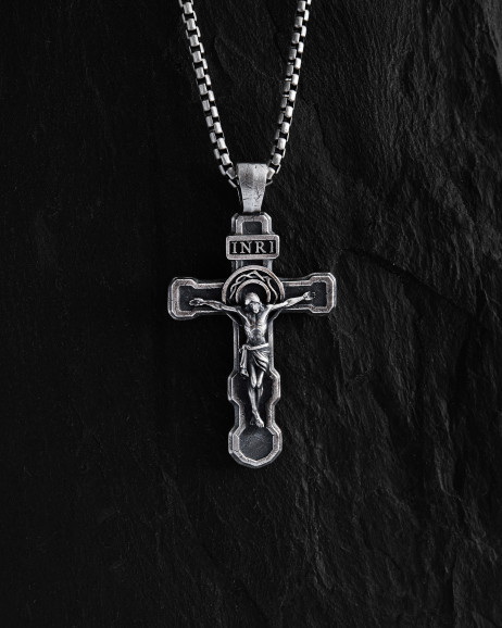 Silver cross FILIUS UNIGENITUS DEI. INRI