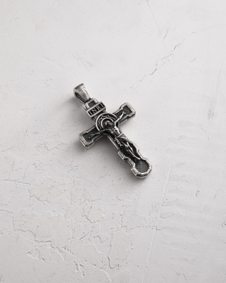 Silver cross FILIUS UNIGENITUS DEI. INRI 4