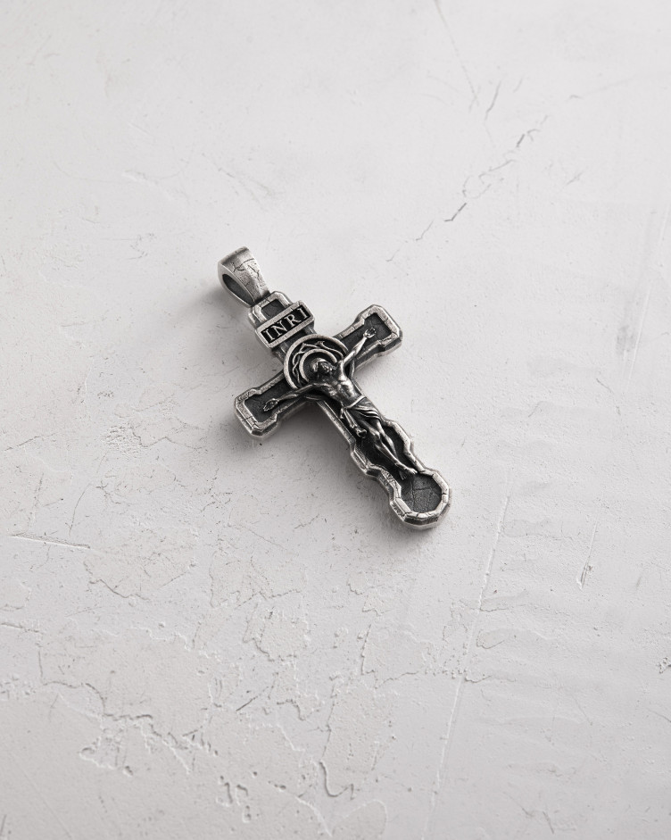 Silver cross FILIUS UNIGENITUS DEI. INRI 4