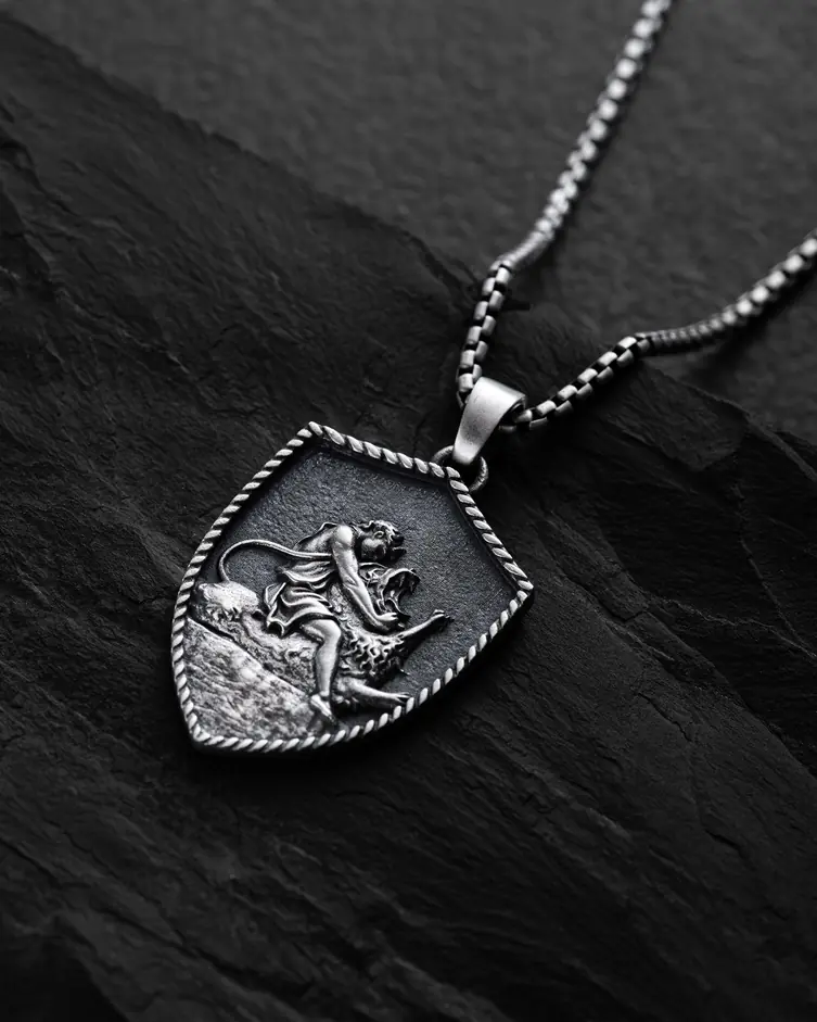 Srebrny wisiorek HERCULES & THE NEMEAN LION 5