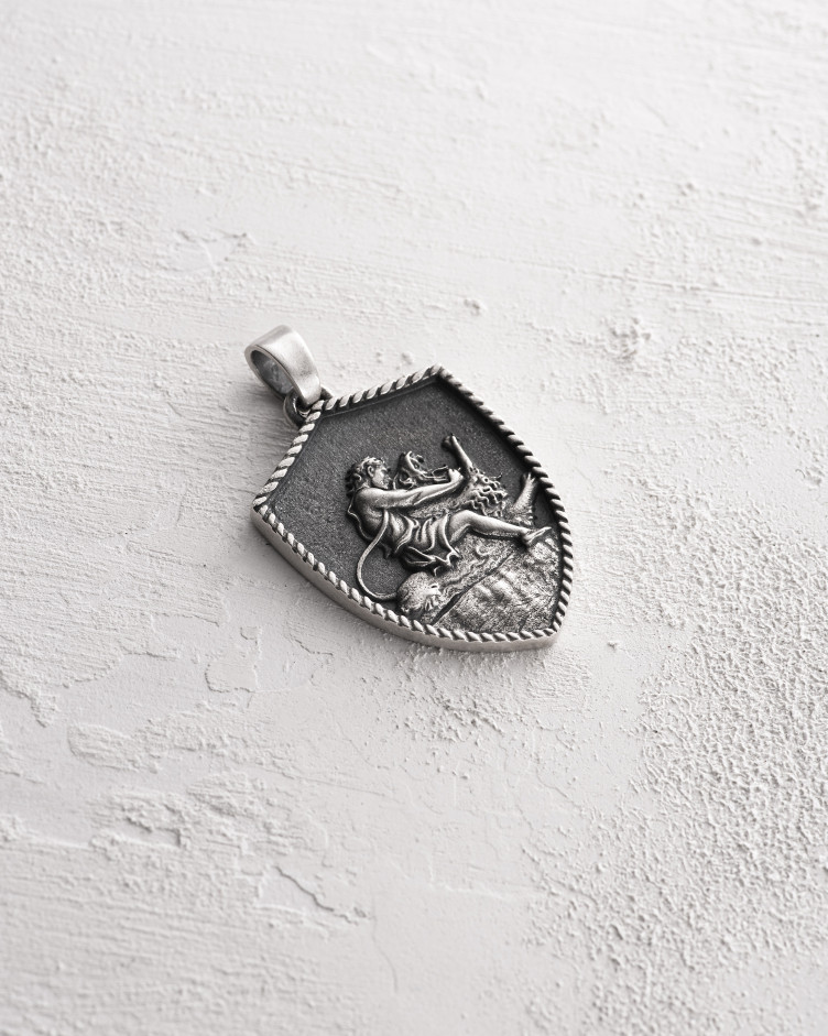 Silver pendant SAMSON AND THE LION 4