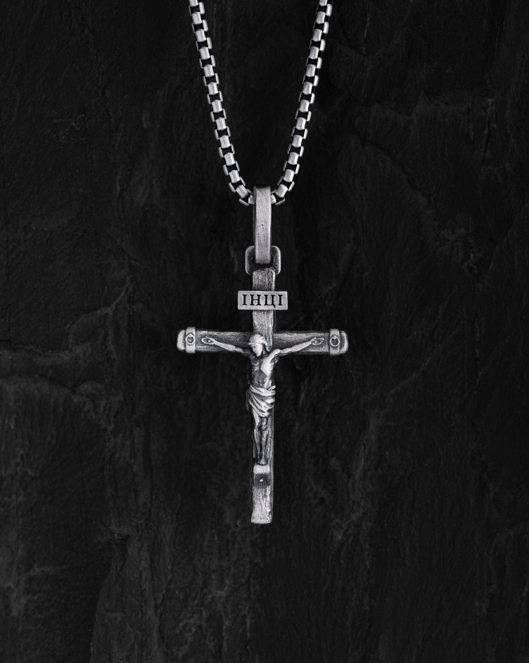 Srebrny krzyż CRUCIFIXION of JESUS. ІНЦІ