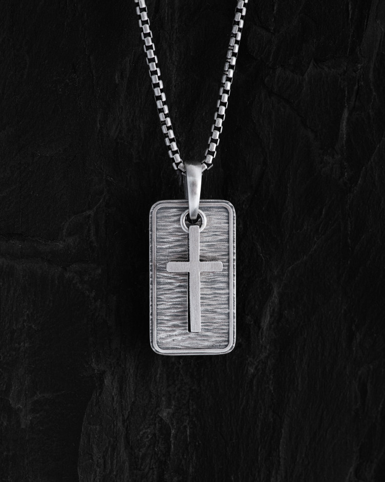 Silver pendant OUR FATHER with a cross 2