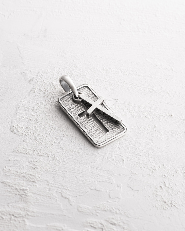 Silver pendant OUR FATHER with a cross 6