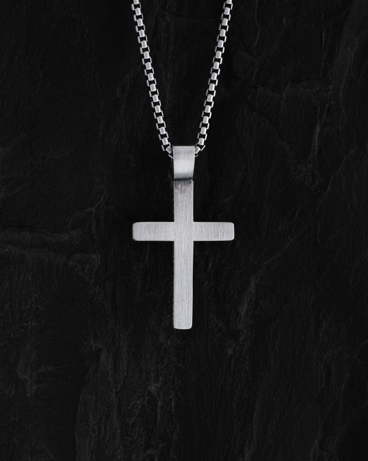 Srebrny krzyż JESUS PRAYER