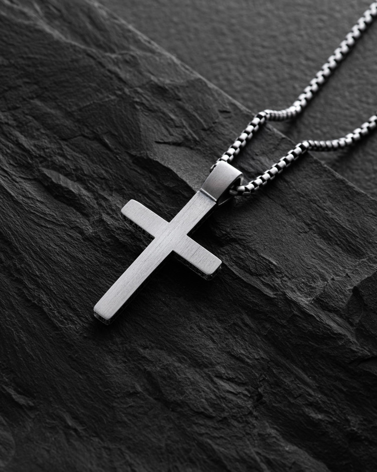 Srebrny krzyż JESUS PRAYER 2