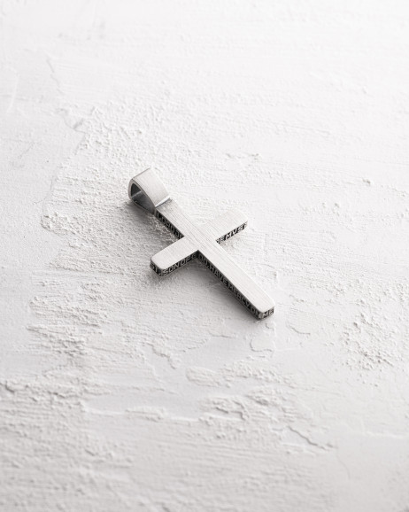 Srebrny krzyż JESUS PRAYER 4