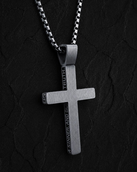 Srebrny krzyż JESUS PRAYER 6