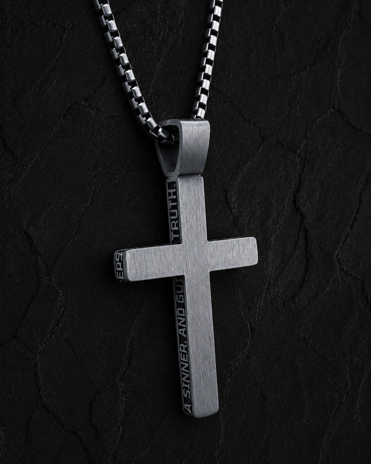 Srebrny krzyż JESUS PRAYER 6