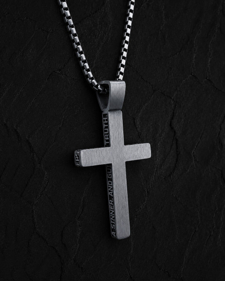 Srebrny krzyż JESUS PRAYER 6