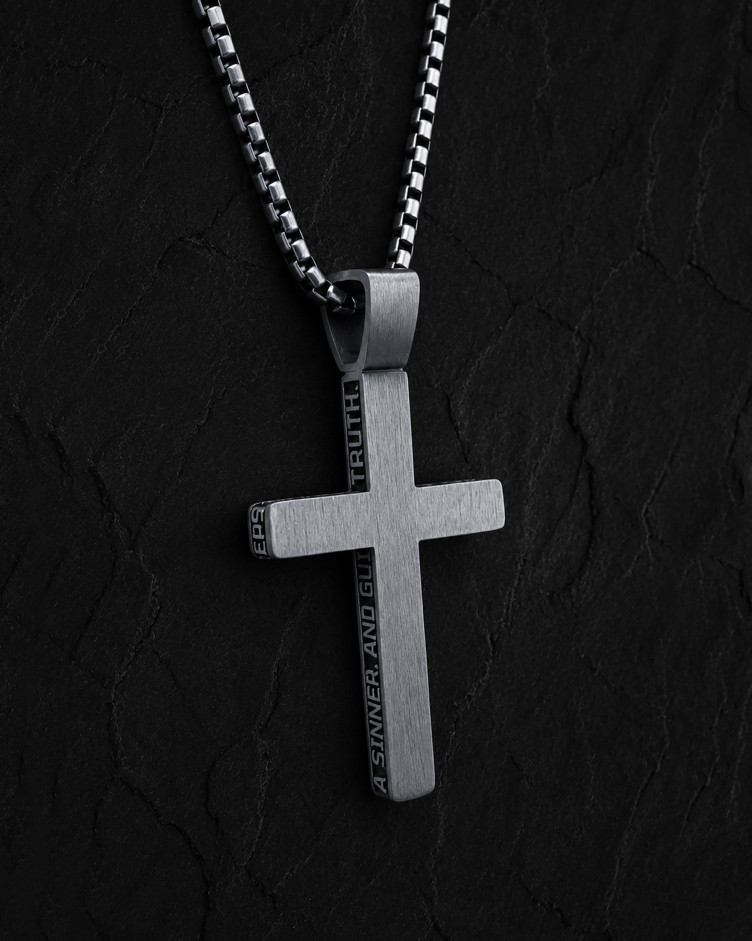Srebrny krzyż JESUS PRAYER 6